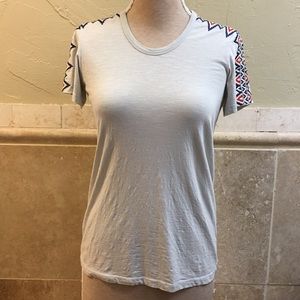 Pepin Anthropologie Embroidered Geometric Tee S